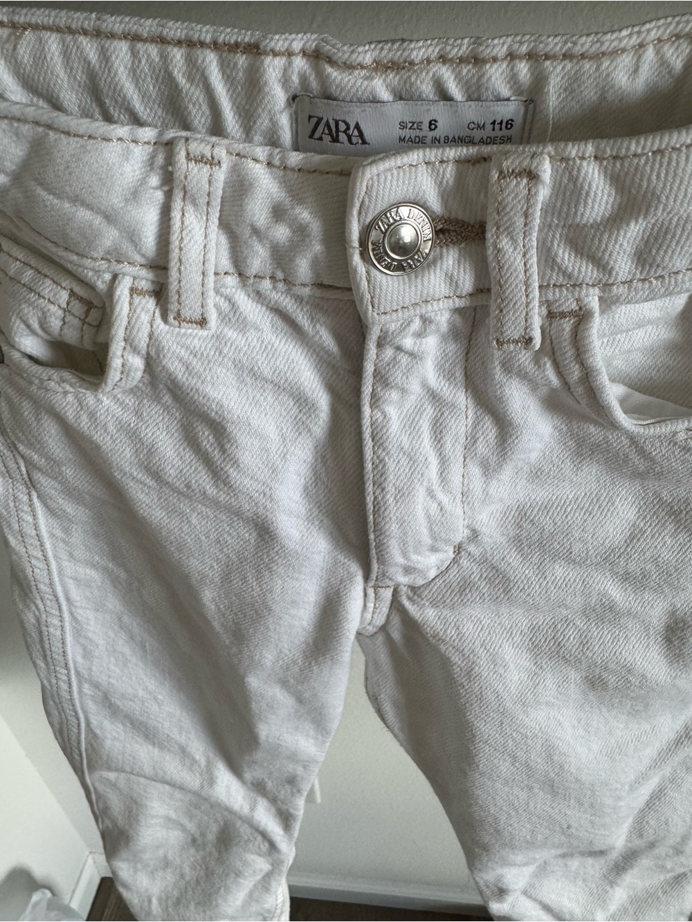 Zara Kids Off-White Denim Jeans